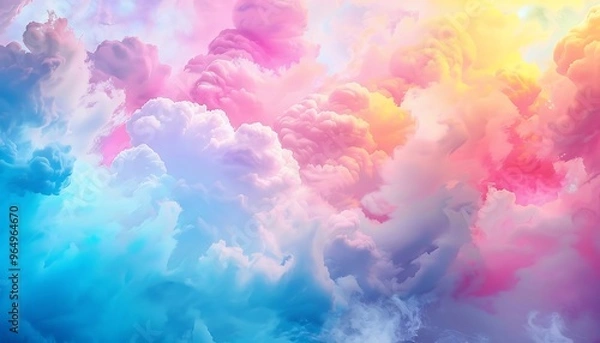 Fototapeta Colorful smoke floating and swirling in the air. Colorful abstract smoke background