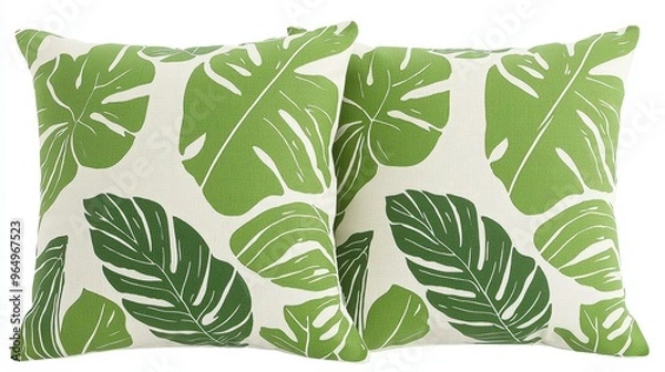 Fototapeta Tropical Leaf Pattern Decorative Pillows Set