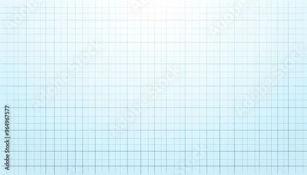 Fototapeta  Vector Illustration of a White and Blue Grid on a White Background, Featuring a Blank Sheet of Graph Paper with Blue Lines in a Minimalist Square Grid Pattern