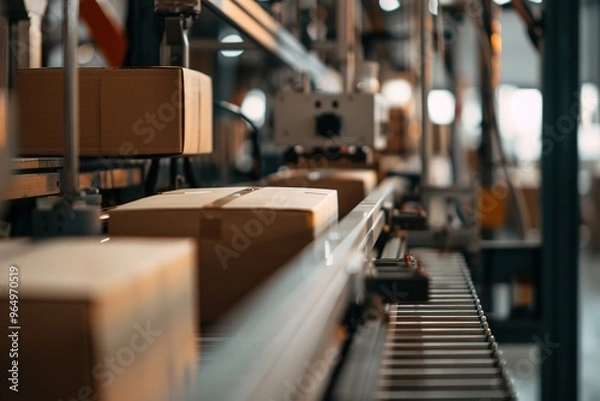 Obraz Automated robotic system packaging products