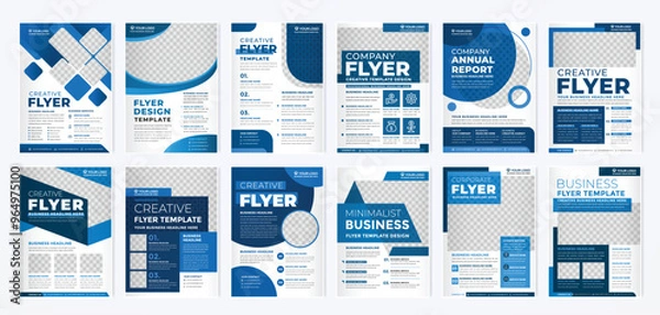 Obraz set of business flyer template with minimalist layout and modern style use for promotion kit