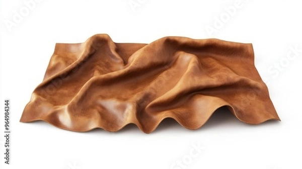 Obraz High-Quality Brown Leather Texture with Natural Wrinkles and Soft Folds