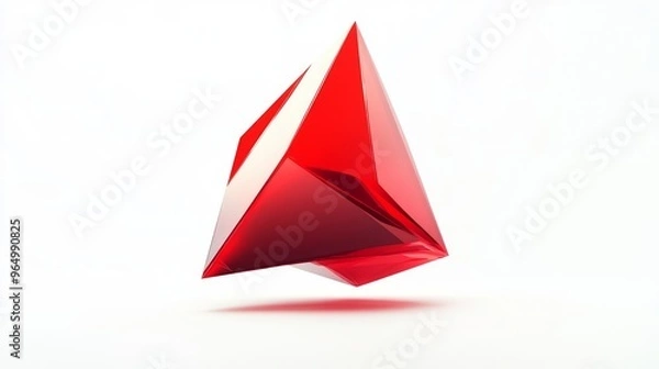 Obraz Abstract Red Geometric Shape on White Background