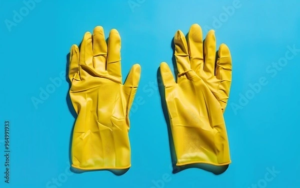 Fototapeta gloves isolated on blue background. Clipping path included.