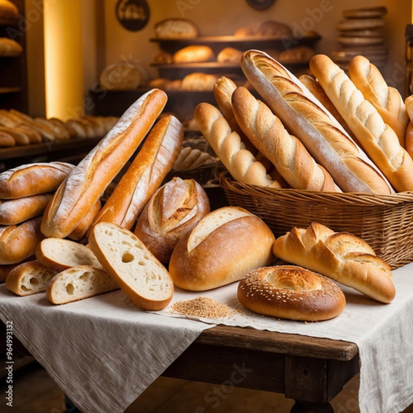 Obraz artificial intelligence realistic bread background