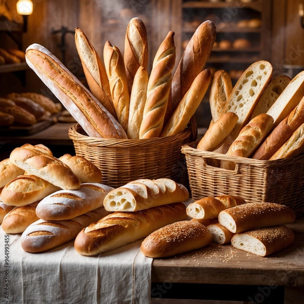 Obraz artificial intelligence realistic bread background