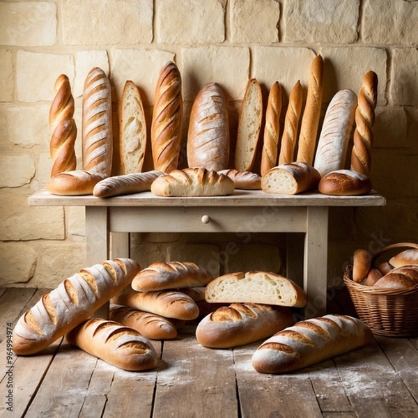 Obraz artificial intelligence realistic bread background