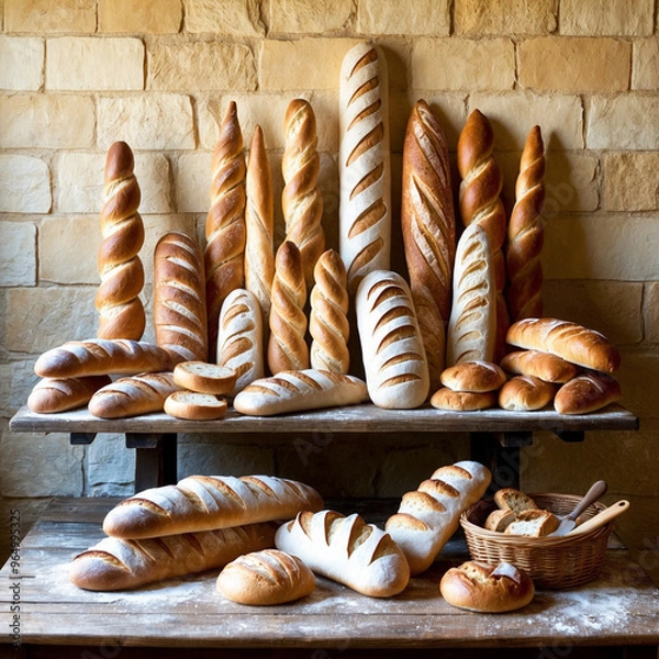 Obraz artificial intelligence realistic bread background