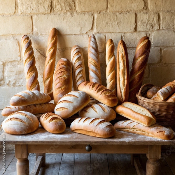 Obraz artificial intelligence realistic bread background