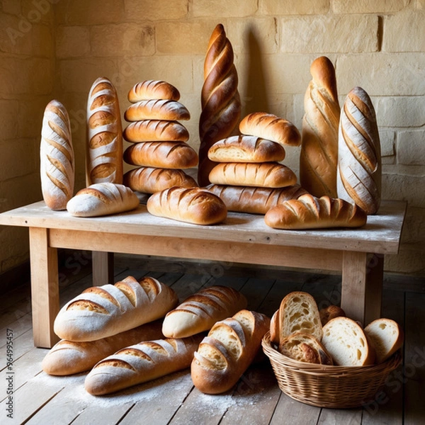 Obraz artificial intelligence realistic bread background