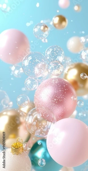 Fototapeta Pastel baubles & bubbles
