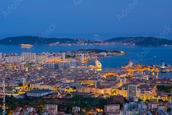 Obraz Toulon in a spring night