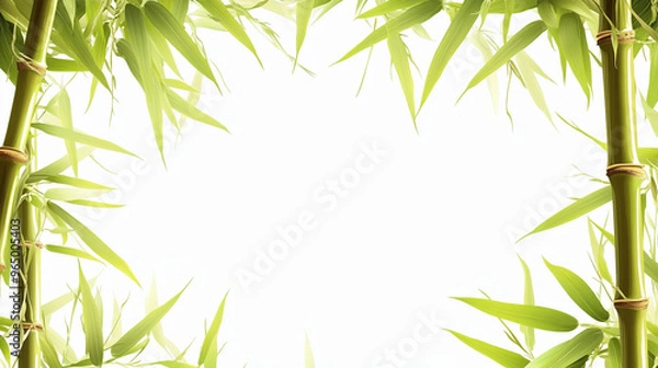 Fototapeta bamboo frame on white