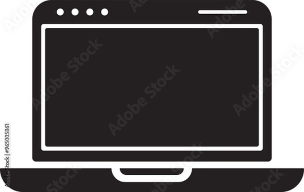 Fototapeta Laptop computer desktop icon. Line, glyph and filled outline colorful version, Monitor Display Screen outline and filled vector sign. Symbol, logo illustration. Technology icons set.