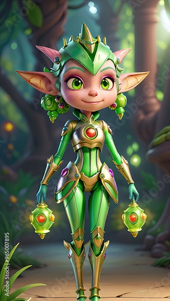 Obraz green alien monster