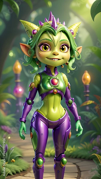 Obraz green alien monster