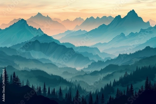 Fototapeta Feel the Height of Nature with Mountain Range Backgrounds