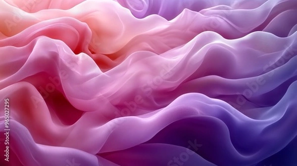 Fototapeta Colorful abstract waves of silk fabric, creative backdrop. Artistic texture and design concept