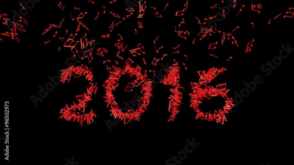 Obraz New year 2016 made from the notes 