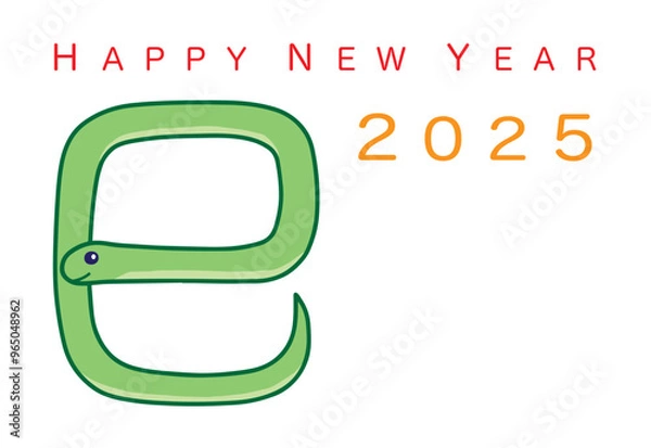 Obraz 2025年 巳年 年賀状 フォトフレーム付き