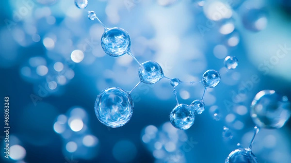 Fototapeta Molecular structure showcase in science and chemistry