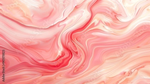 Fototapeta Abstract pink and white liquid marble pattern.