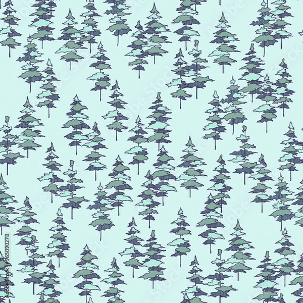 Obraz 手描きの木のパターン素材