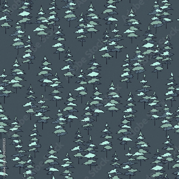 Obraz 手描きの木のパターン素材