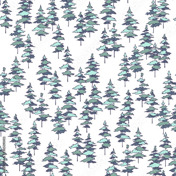 Obraz 手描きの木のパターン素材