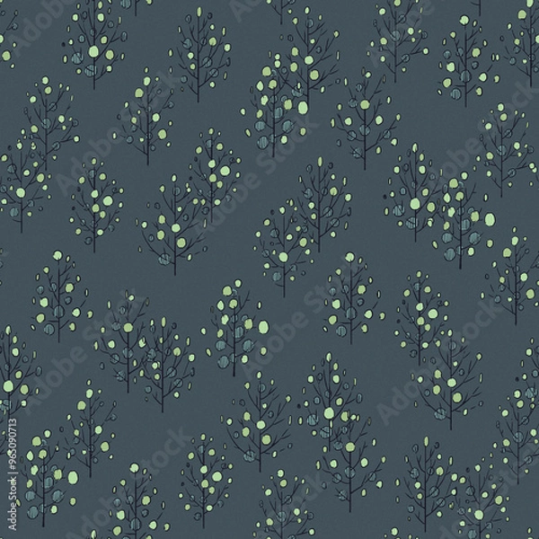 Fototapeta 手描きの木のパターン素材