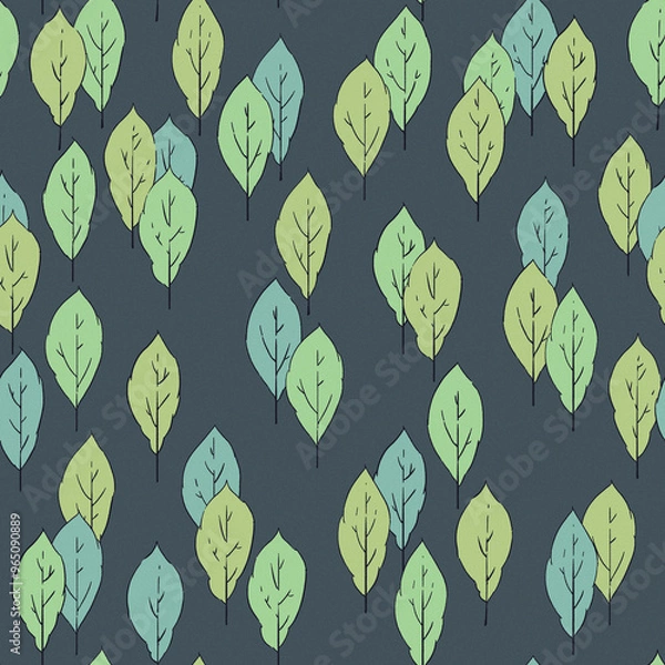 Obraz 手描きの木のパターン素材