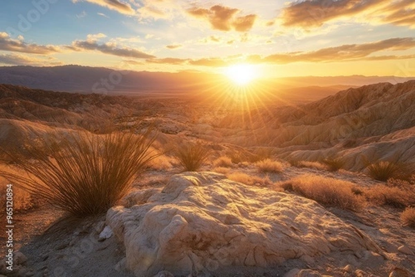 Obraz Stunning sunrise at Anza Borrego desert state park in California