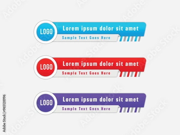 Fototapeta Modern stylish Set Of Bundles lower third banner design premium vector