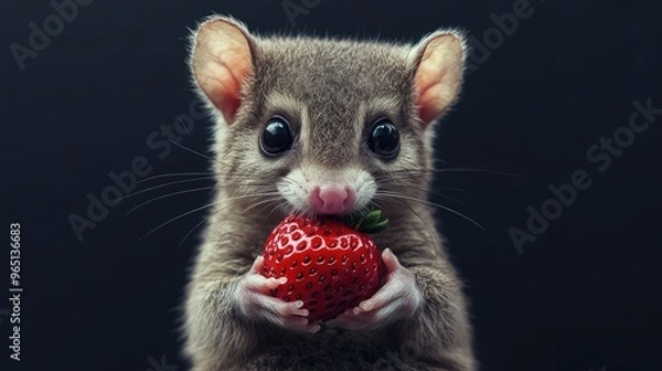 Fototapeta mouse and strawberry