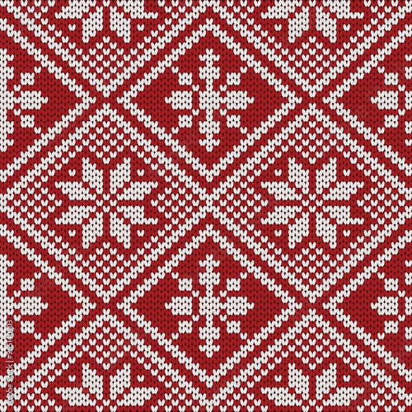 Fototapeta christmas seamless pattern with snowflakes