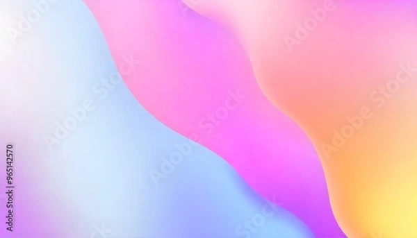Fototapeta 3D modern wallpaper background is made up of a 3d holographic liquid wave, iridescent chrome fluid silk, and neon metal gradient effects.