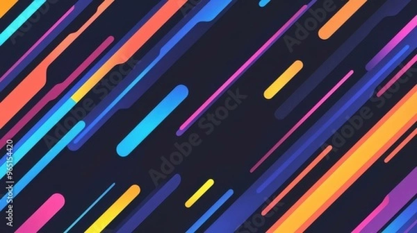 Fototapeta Vivid neon lines weave through a dark space, creating a magical energy that captivates and inspires creativity.