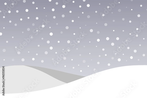Fototapeta Winter lilac background with snowflakes and hills of snow. Space for text. Eps10.