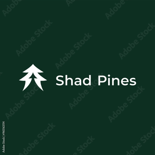Obraz logo tree pine vector vila and home,