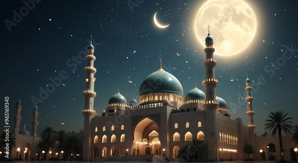 Fototapeta mosque at night