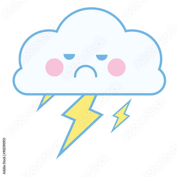 Fototapeta cute cloud and climate cartoon