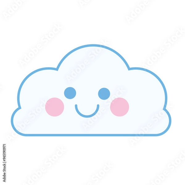 Fototapeta cute cloud and climate cartoon