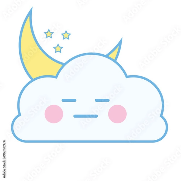 Fototapeta cute cloud and climate cartoon