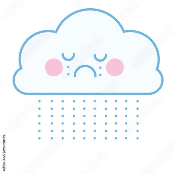 Fototapeta cute cloud and climate cartoon