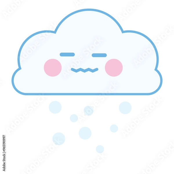 Fototapeta cute cloud and climate cartoon