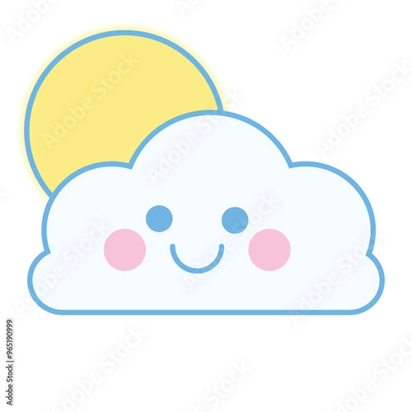 Fototapeta cute cloud and climate cartoon