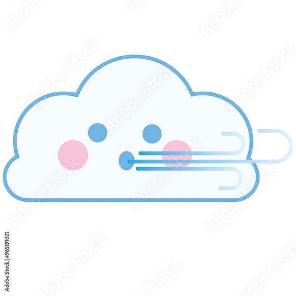 Fototapeta cute cloud and climate cartoon