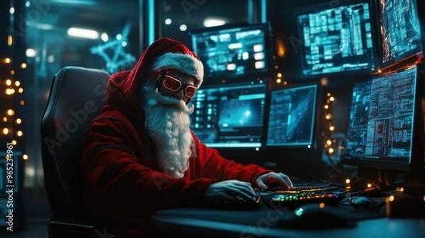 Obraz Santa Claus Hacking Christmas