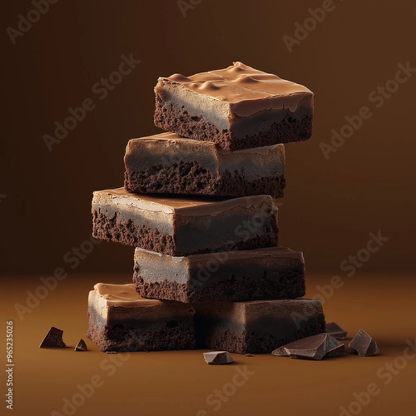 Obraz Stacked Chocolate Fudge Bars