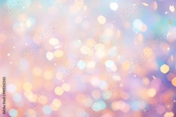 Fototapeta Pastel confetti pattern bokeh effect background backgrounds glitter illuminated.